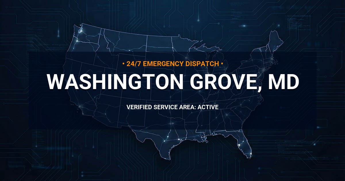 Emergency Plumbing Dispatch Map for Plumbing Services: Washington Grove, MD