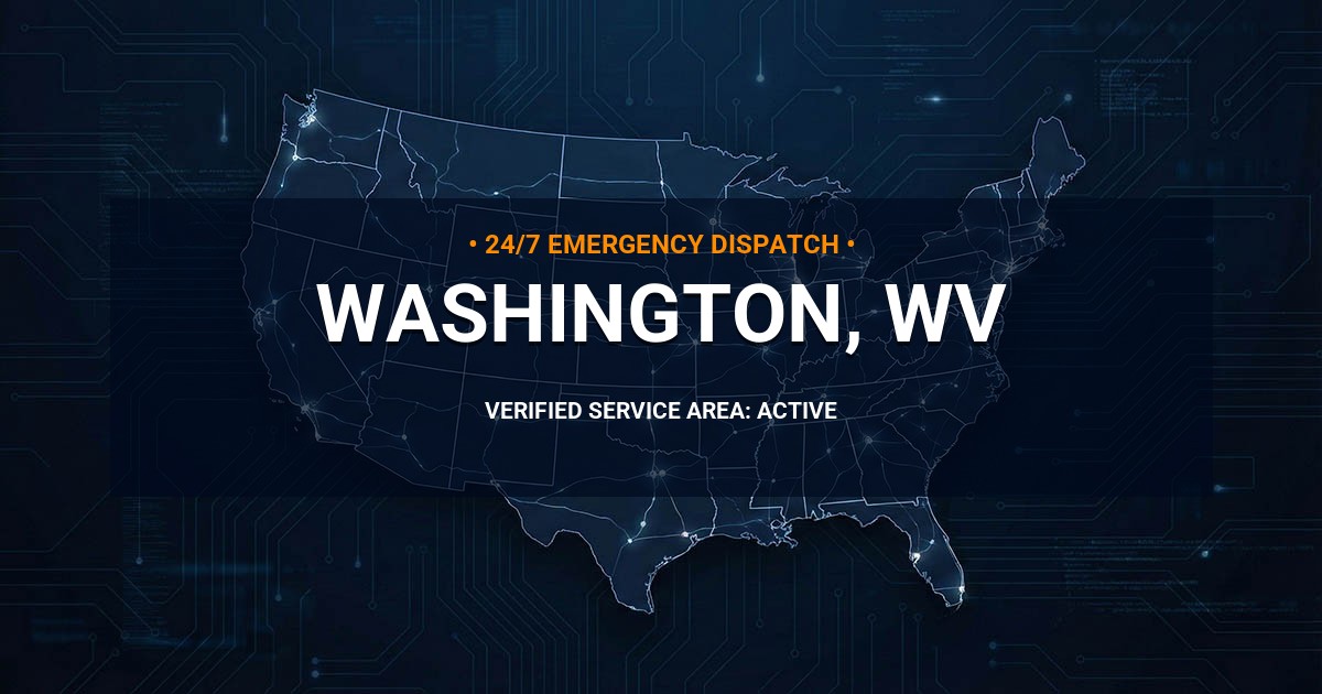 Emergency Plumbing Dispatch Map for Plumbing Services: Washington, WV
