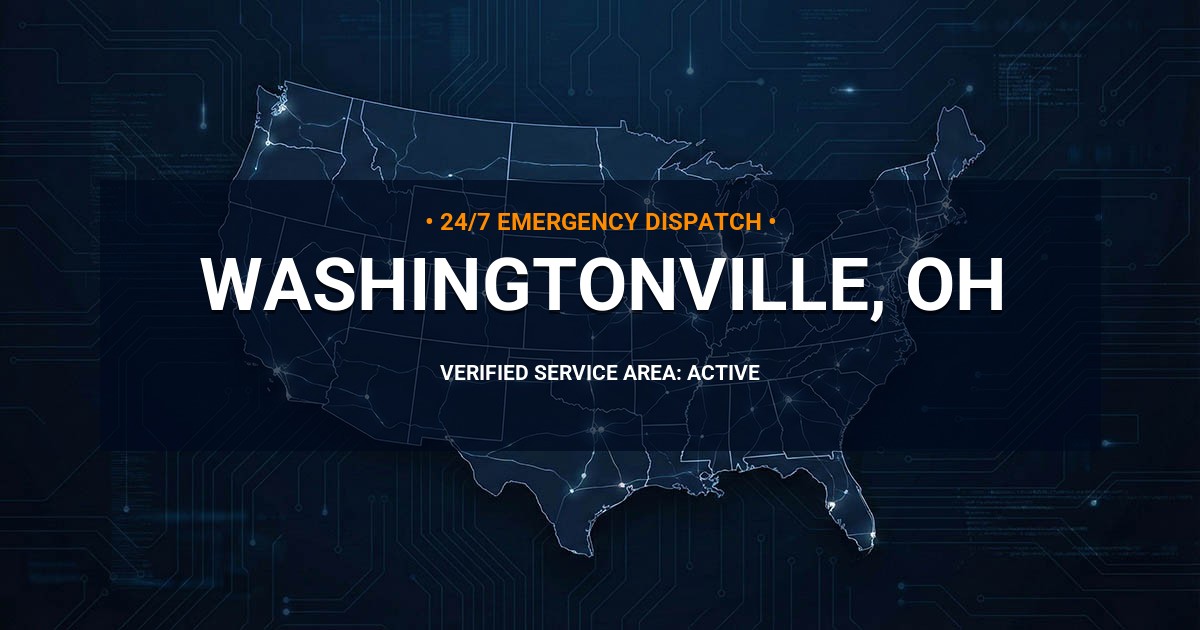Emergency Plumbing Dispatch Map for Plumbing Services: Washingtonville, OH
