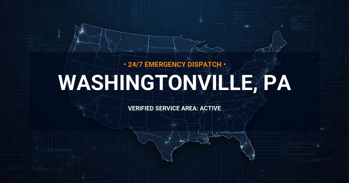 Emergency Plumbing Dispatch Map for Plumbing Services: Washingtonville, PA