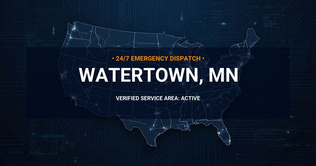 Emergency Plumbing Dispatch Map for Plumbing Services: Watertown, MN
