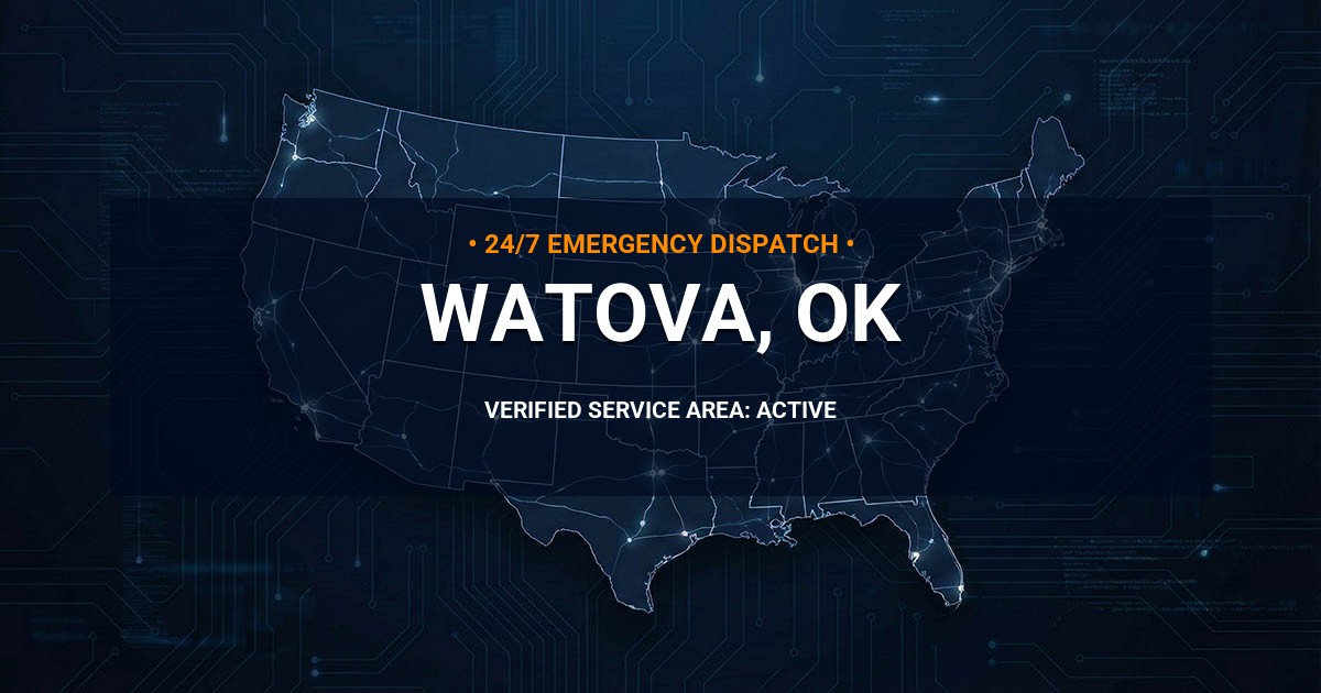Emergency Plumbing Dispatch Map for Plumbing Services: Watova, OK