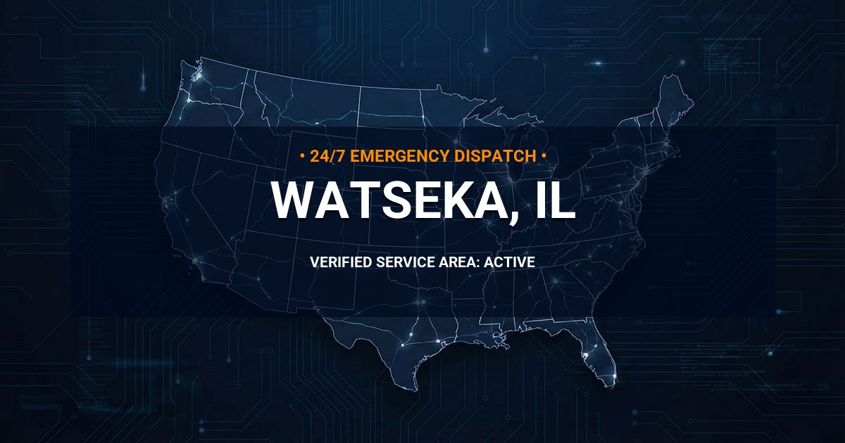 Emergency Plumbing Dispatch Map for Plumbing Services: Watseka, IL