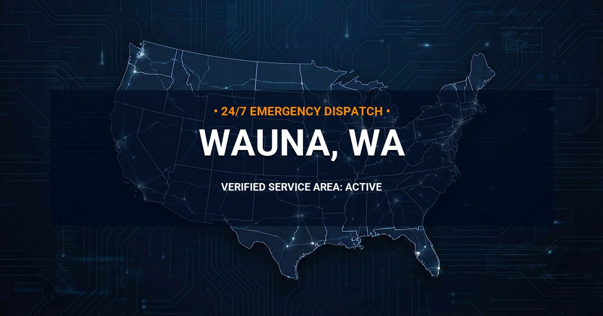Emergency Plumbing Dispatch Map for Plumbing Services: Wauna, WA