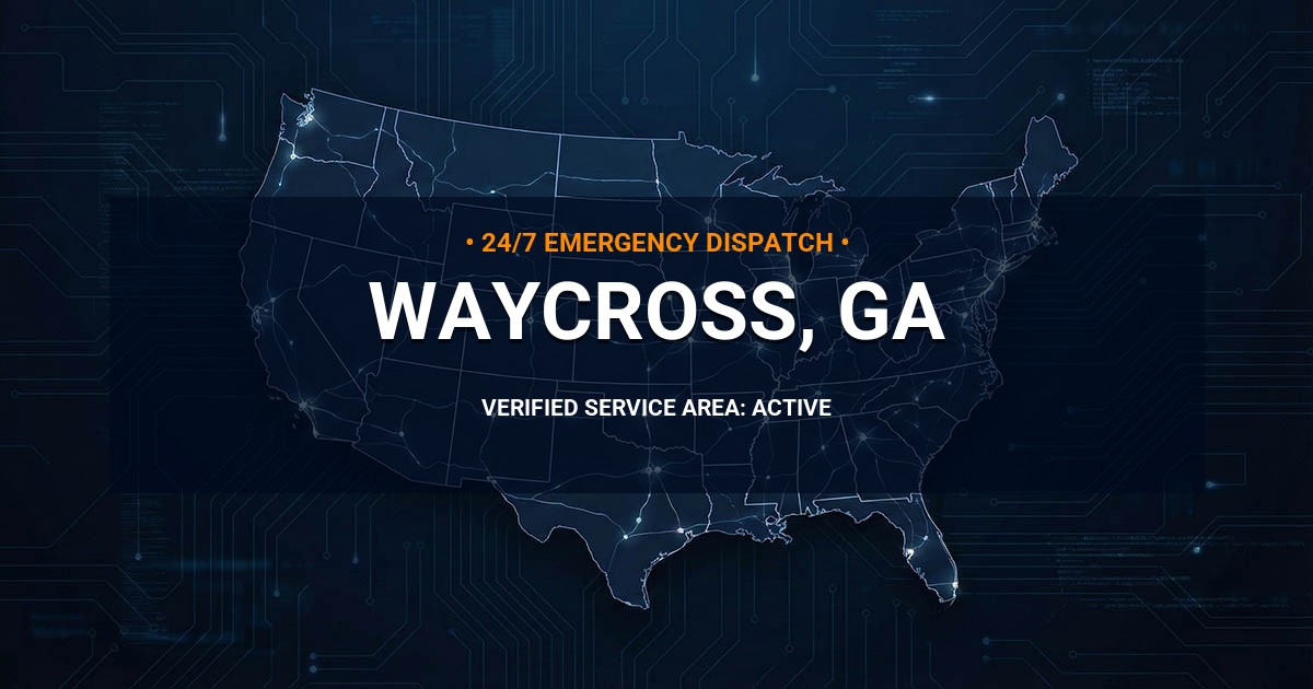 Emergency Plumbing Dispatch Map for Plumbing Services: Waycross, GA