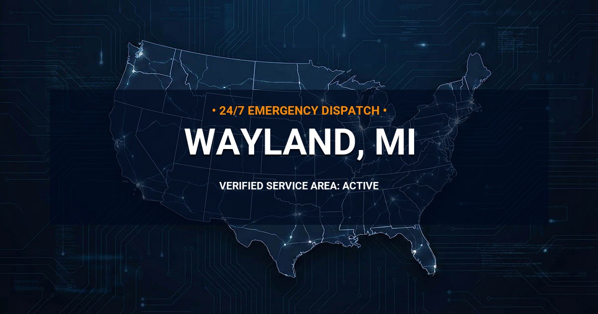 Emergency Plumbing Dispatch Map for Plumbing Services: Wayland, MI