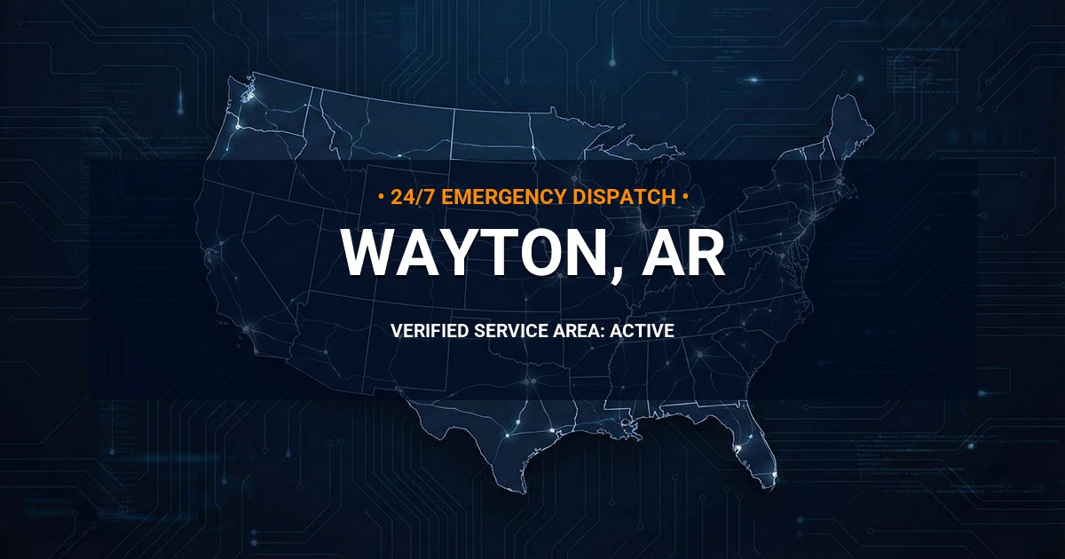 Emergency Plumbing Dispatch Map for Plumbing Services: Wayton, AR