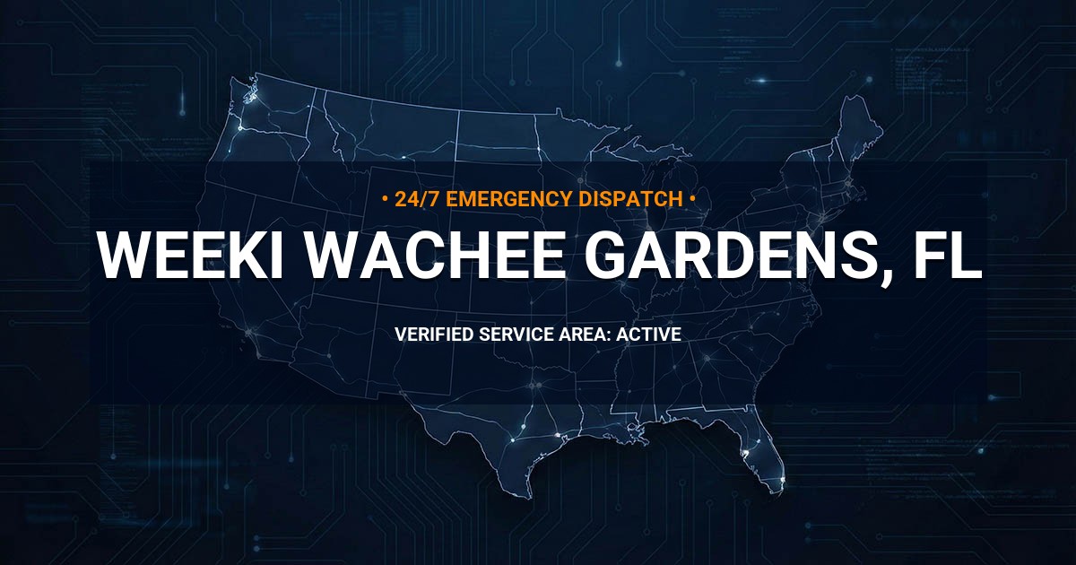 Emergency Plumbing Dispatch Map for Plumbing Services: Weeki Wachee Gardens, FL