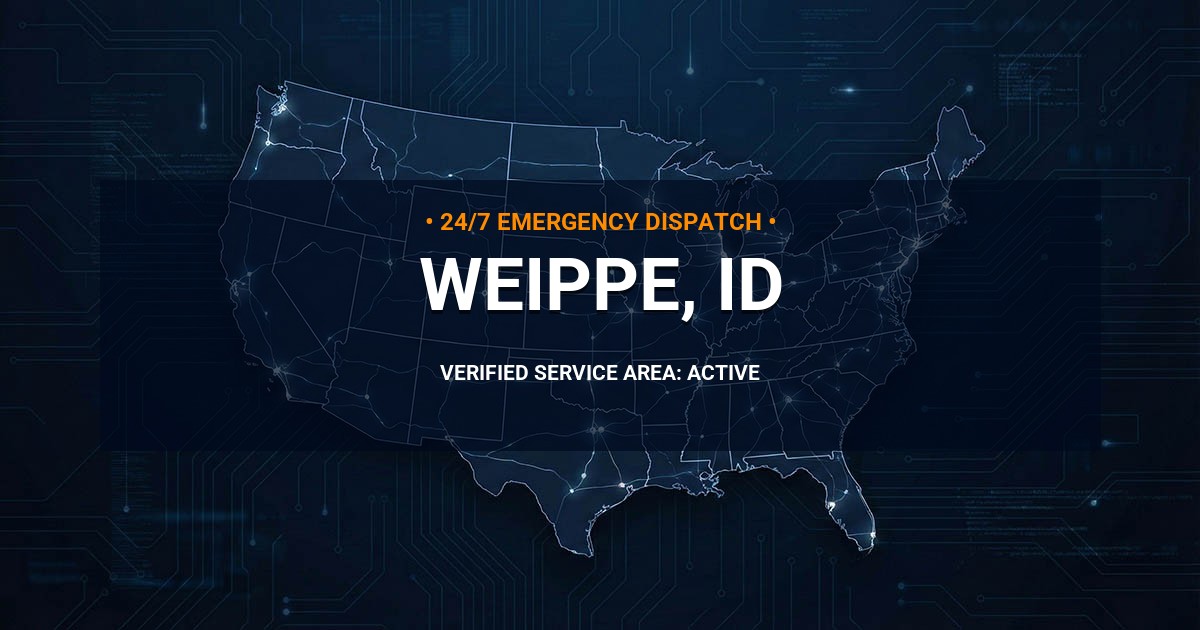 Emergency Plumbing Dispatch Map for Plumbing Services: Weippe, ID