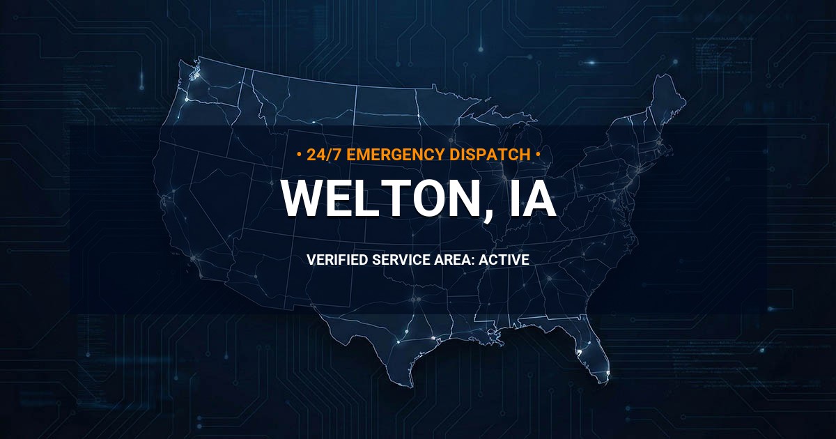 Emergency Plumbing Dispatch Map for Plumbing Services: Welton, IA