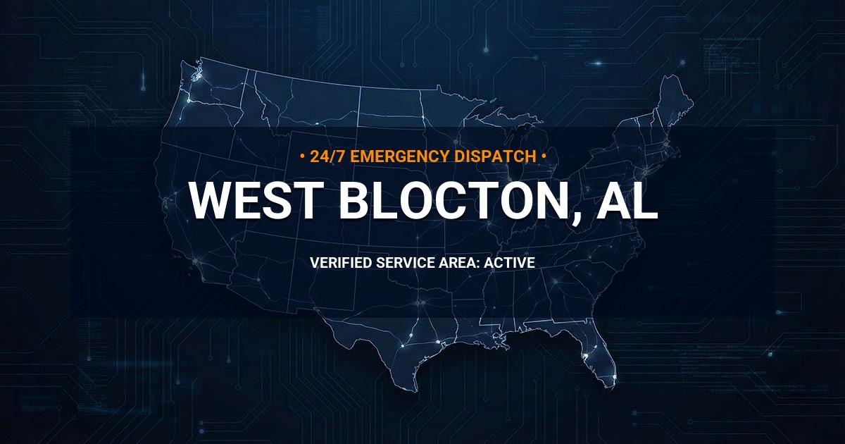 Emergency Plumbing Dispatch Map for Plumbing Services: West Blocton, AL