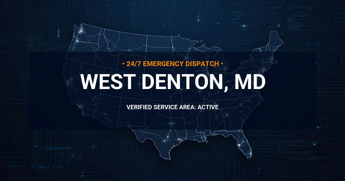 Emergency Plumbing Dispatch Map for Plumbing Services: West Denton, MD