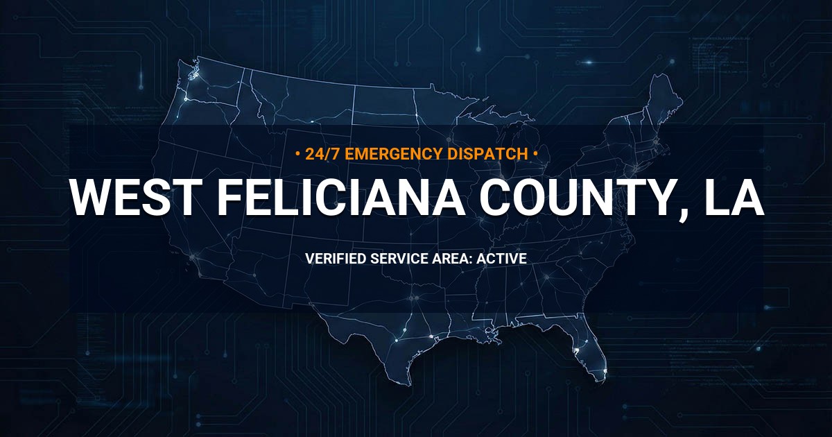 Emergency Plumbing Dispatch Map for West Feliciana County Plumbing Logistics