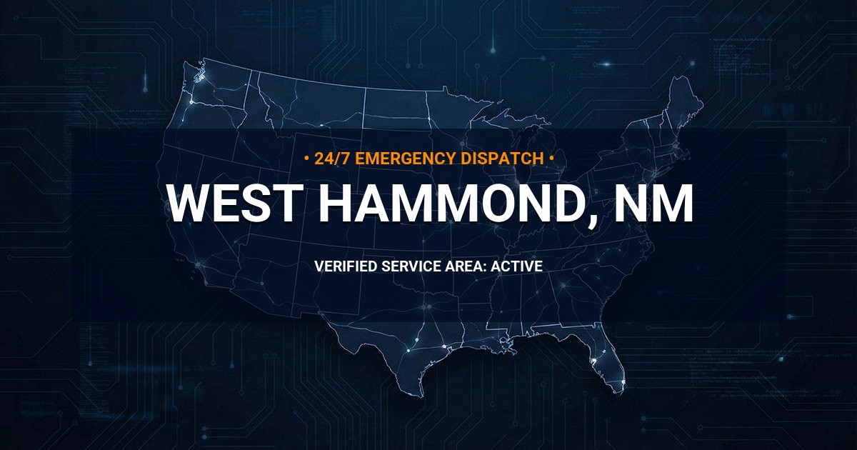 Emergency Plumbing Dispatch Map for Plumbing Services: West Hammond, NM