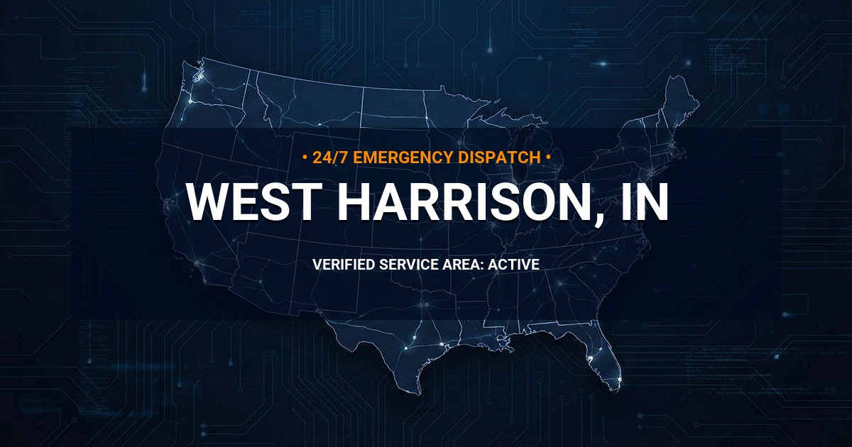 Emergency Plumbing Dispatch Map for Plumbing Services: West Harrison, IN