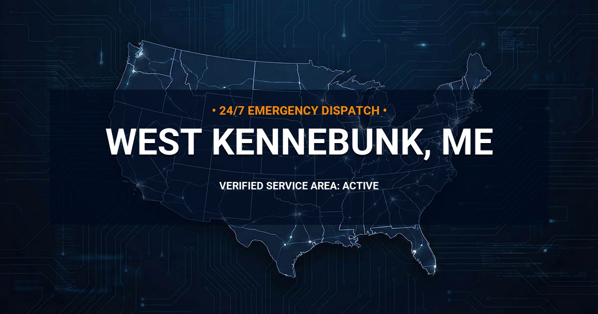 Emergency Plumbing Dispatch Map for Plumbing Services: West Kennebunk, ME