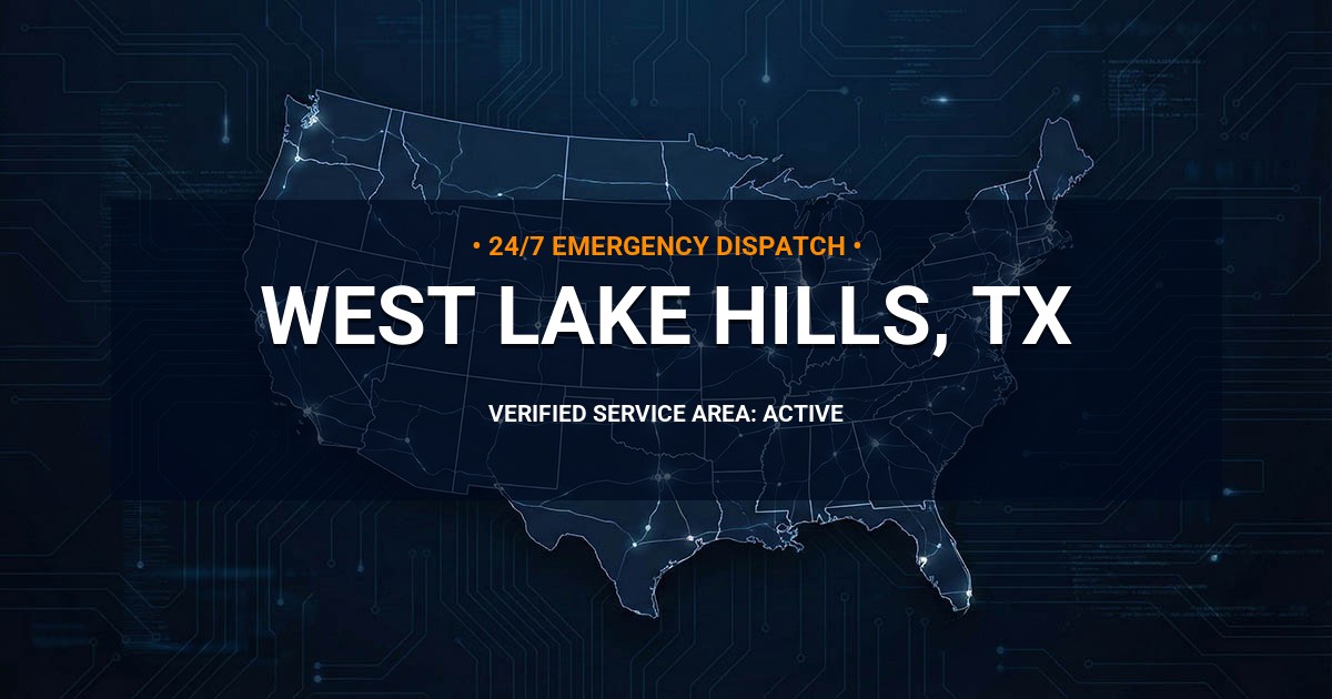 Emergency Plumbing Dispatch Map for Plumbing Services: West Lake Hills, TX