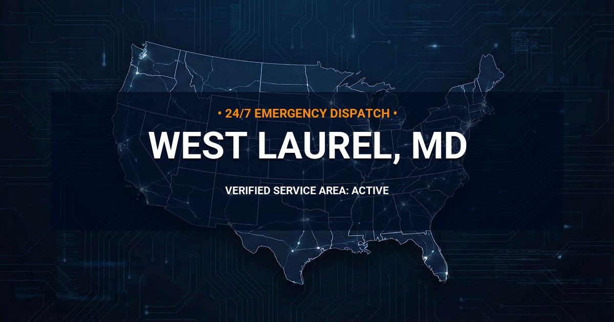 Emergency Plumbing Dispatch Map for Plumbing Services: West Laurel, MD