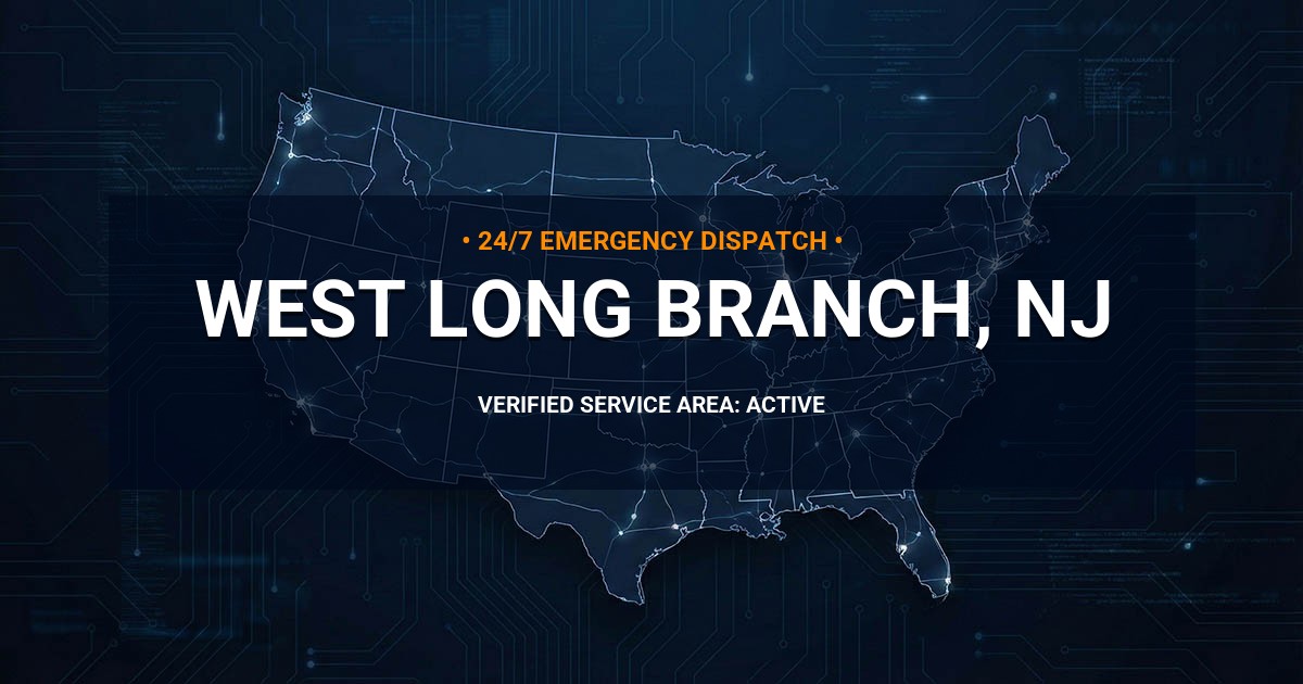 Emergency Plumbing Dispatch Map for Plumbing Services: West Long Branch, NJ
