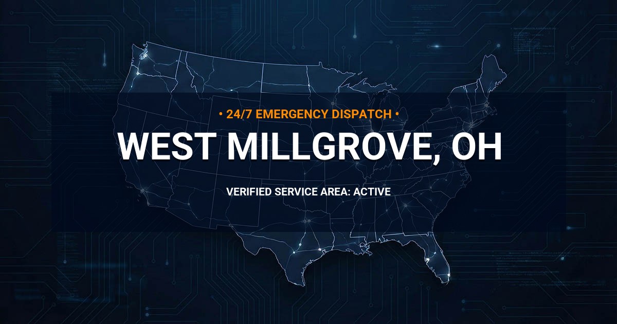 Emergency Plumbing Dispatch Map for Plumbing Services: West Millgrove, OH