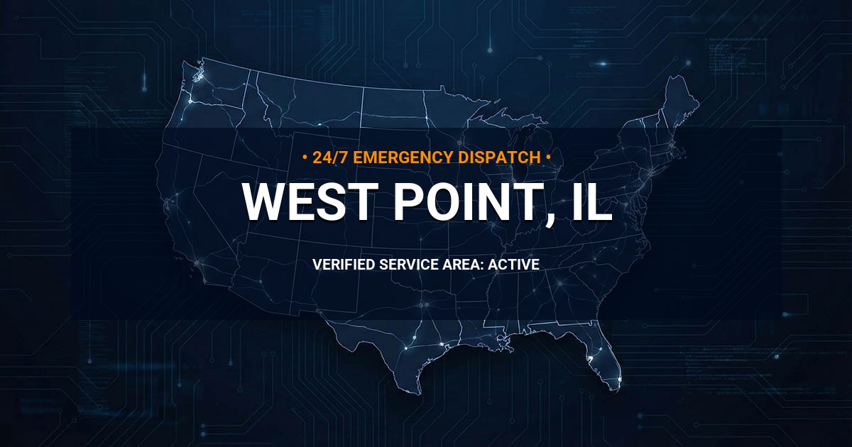 Emergency Plumbing Dispatch Map for Plumbing Services: West Point, IL