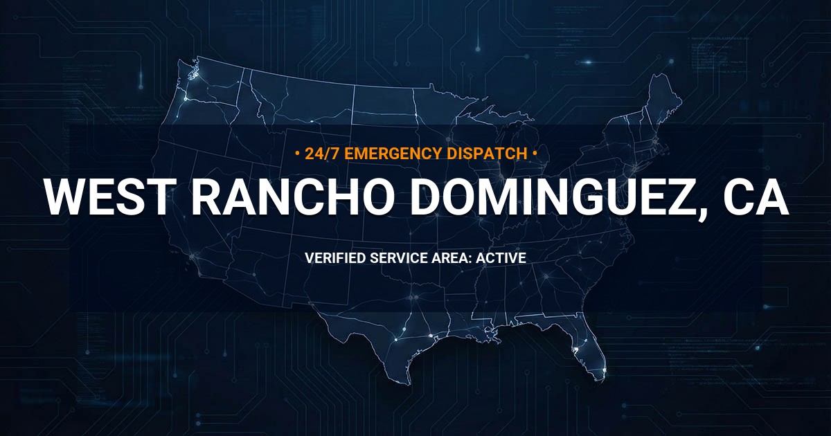 Emergency Plumbing Dispatch Map for Plumbing Services: West Rancho Dominguez, CA