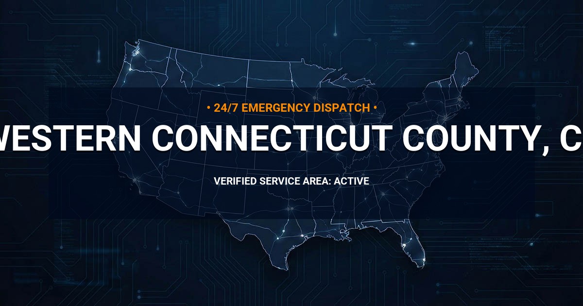 Emergency Plumbing Dispatch Map for Western Connecticut County Plumbing Logistics