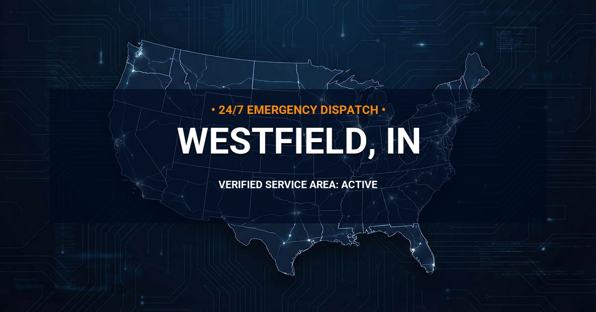 Emergency Plumbing Dispatch Map for Plumbing Services: Westfield, IN