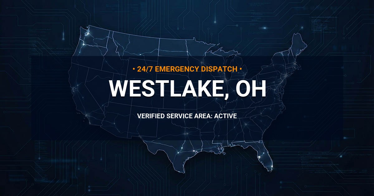 Emergency Plumbing Dispatch Map for Plumbing Services: Westlake, OH