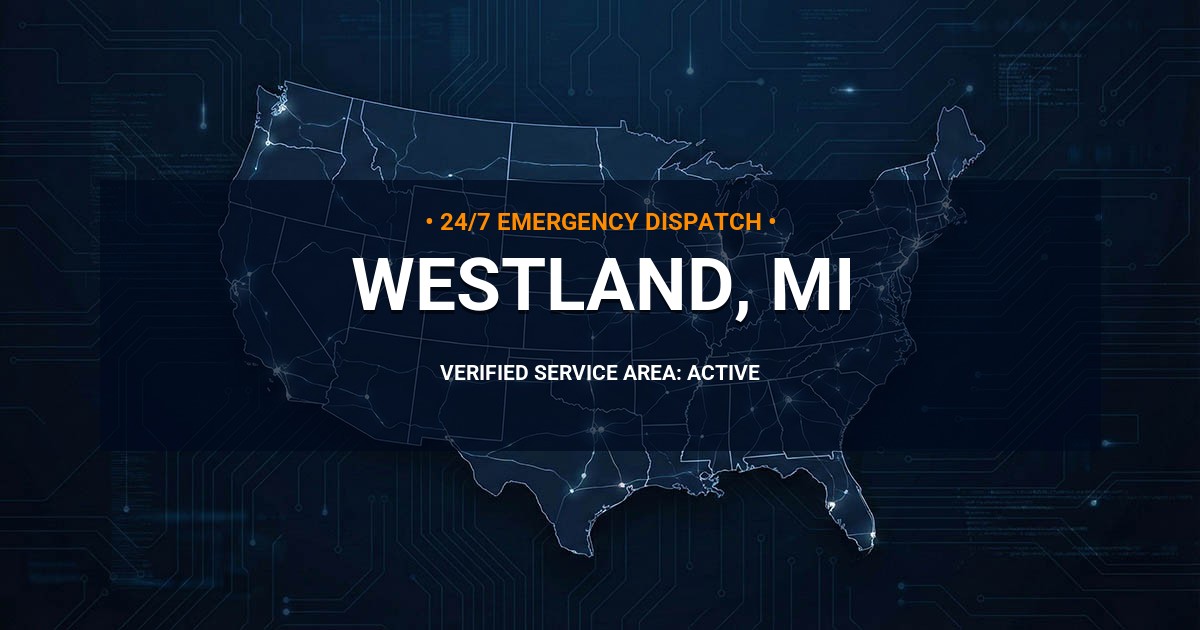 Emergency Plumbing Dispatch Map for Plumbing Services: Westland, MI
