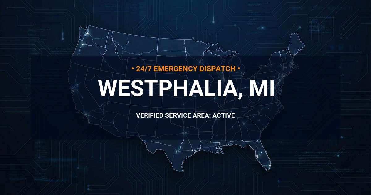 Emergency Plumbing Dispatch Map for Plumbing Services: Westphalia, MI
