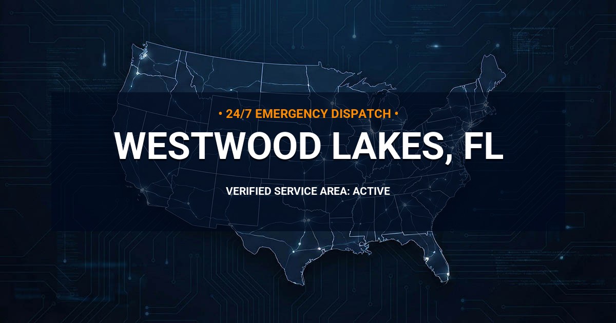 Emergency Plumbing Dispatch Map for Plumbing Services: Westwood Lakes, FL