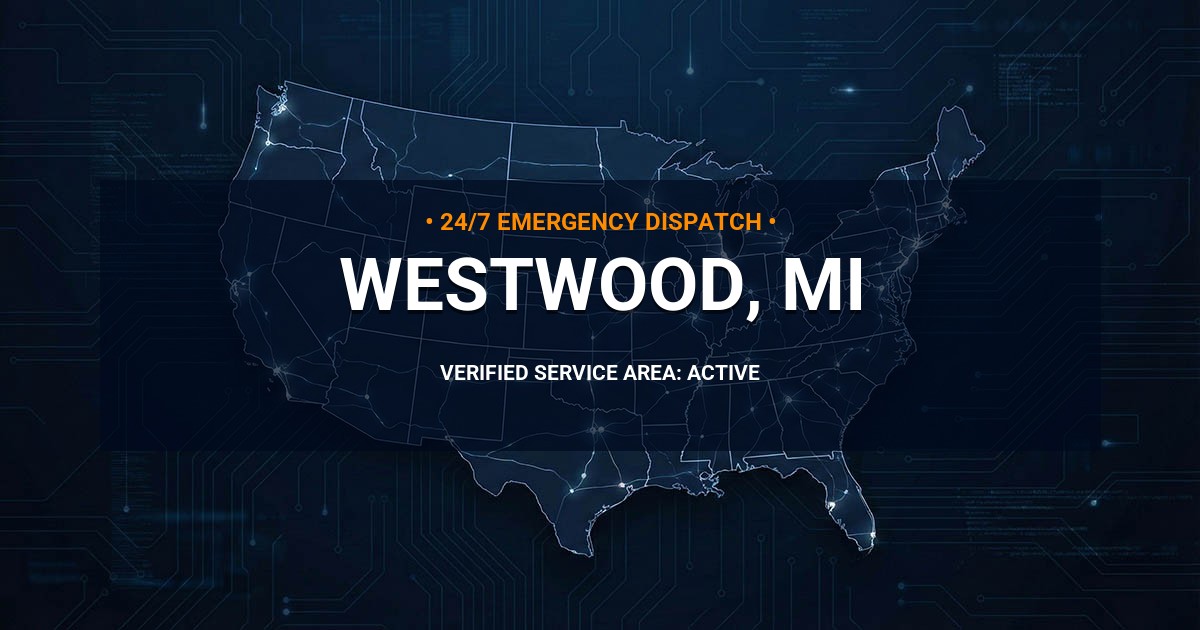 Emergency Plumbing Dispatch Map for Plumbing Services: Westwood, MI