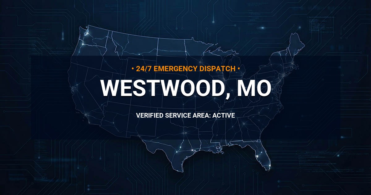 Emergency Plumbing Dispatch Map for Plumbing Services: Westwood, MO