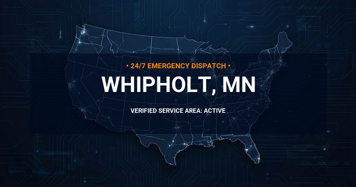 Emergency Plumbing Dispatch Map for Plumbing Services: Whipholt, MN