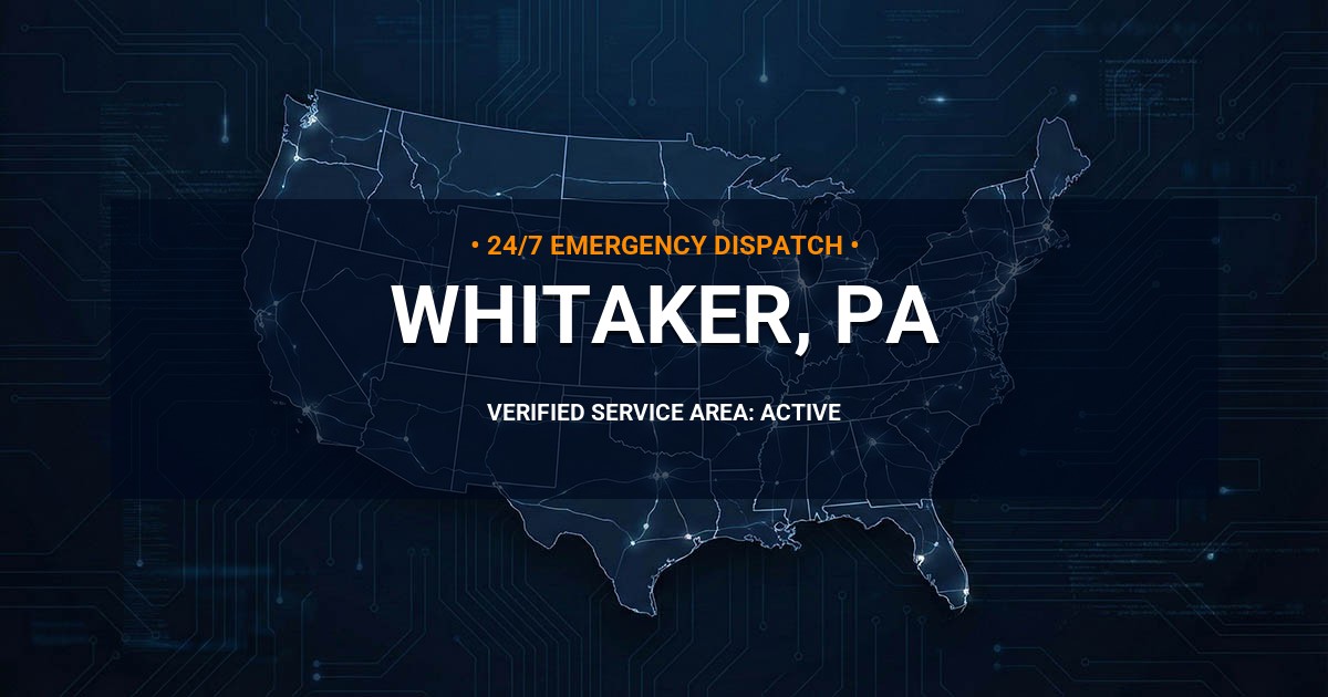 Emergency Plumbing Dispatch Map for Plumbing Services: Whitaker, PA