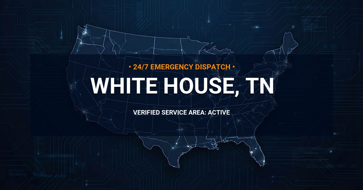 Emergency Plumbing Dispatch Map for Plumbing Services: White House, TN
