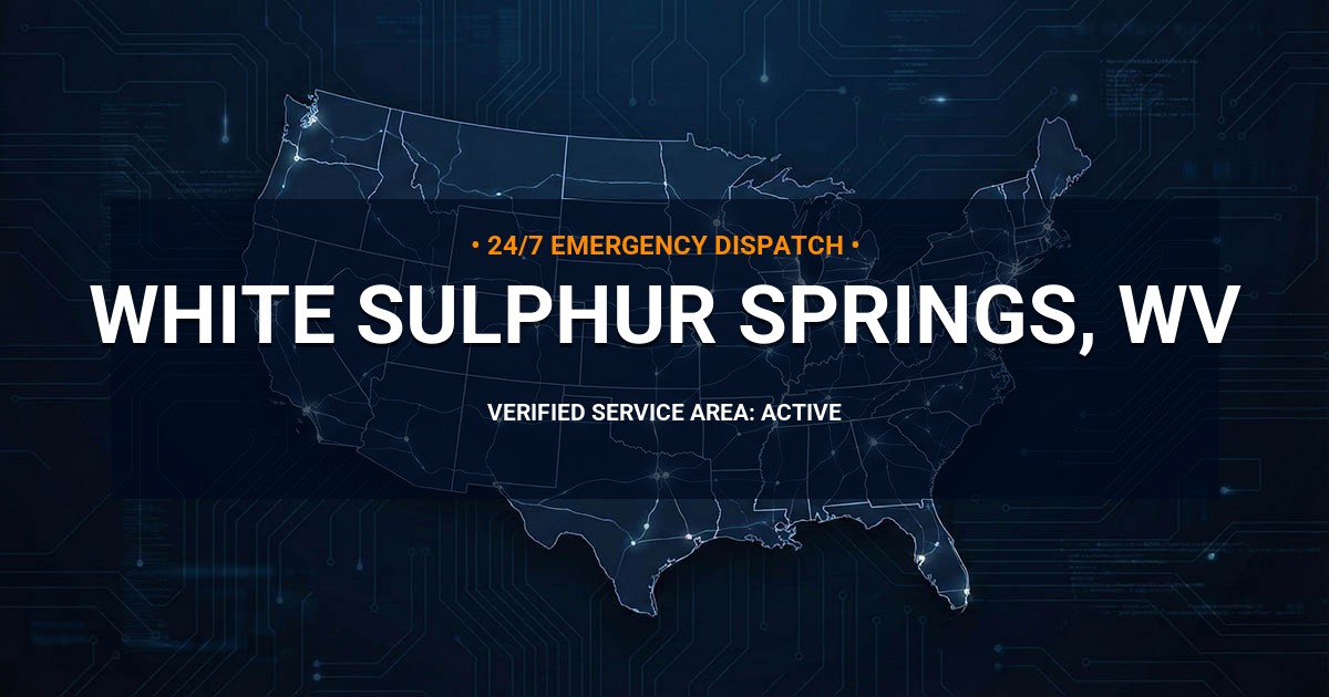 Emergency Plumbing Dispatch Map for Plumbing Services: White Sulphur Springs, WV