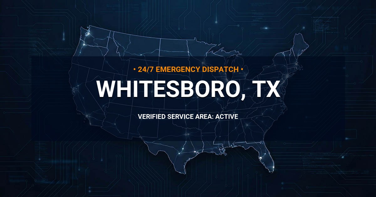 Emergency Plumbing Dispatch Map for Plumbing Services: Whitesboro, TX