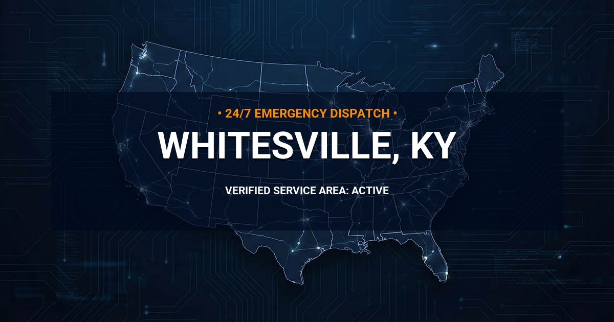 Emergency Plumbing Dispatch Map for Plumbing Services: Whitesville, KY