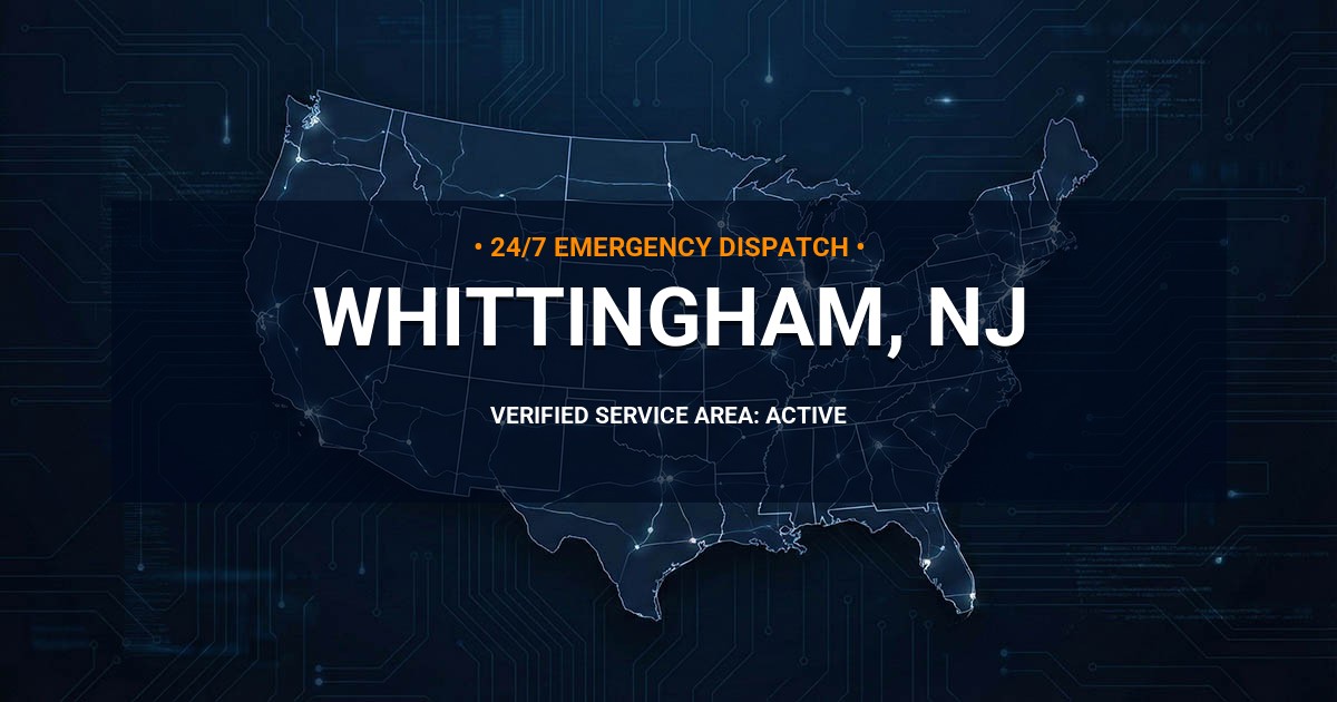 Emergency Plumbing Dispatch Map for Plumbing Services: Whittingham, NJ