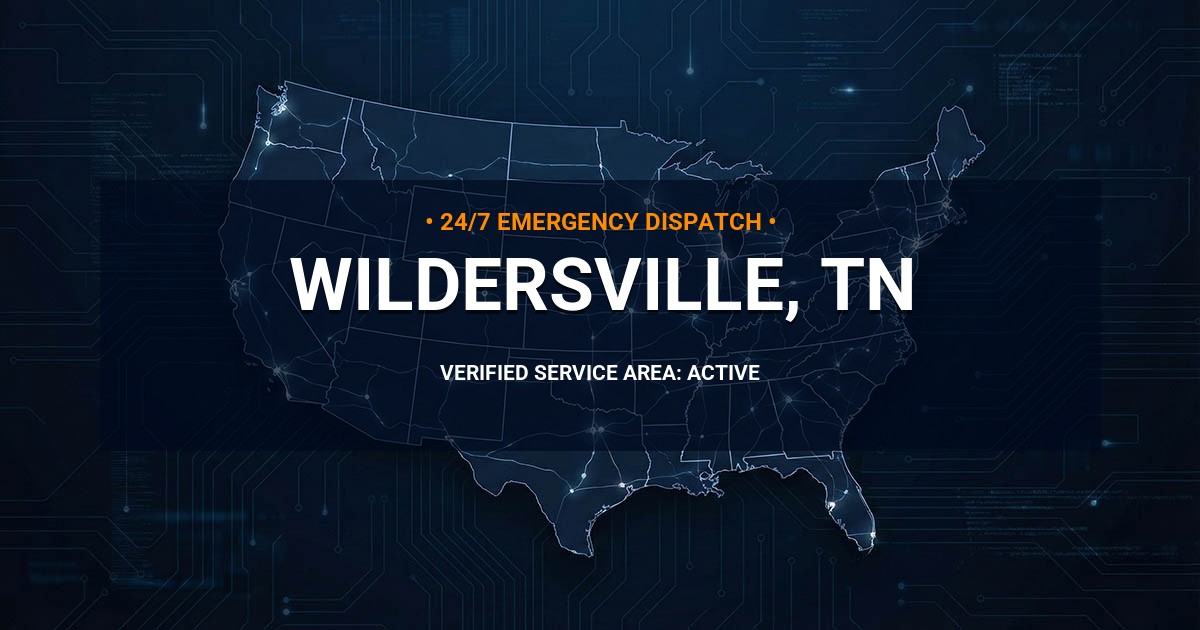 Emergency Plumbing Dispatch Map for Plumbing Services: Wildersville, TN