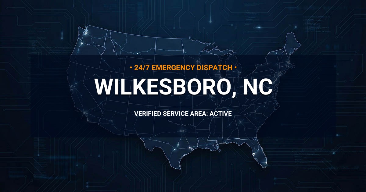 Emergency Plumbing Dispatch Map for Plumbing Services: Wilkesboro, NC