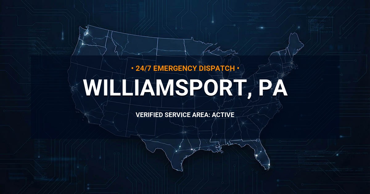 Emergency Plumbing Dispatch Map for Plumbing Services: Williamsport, PA