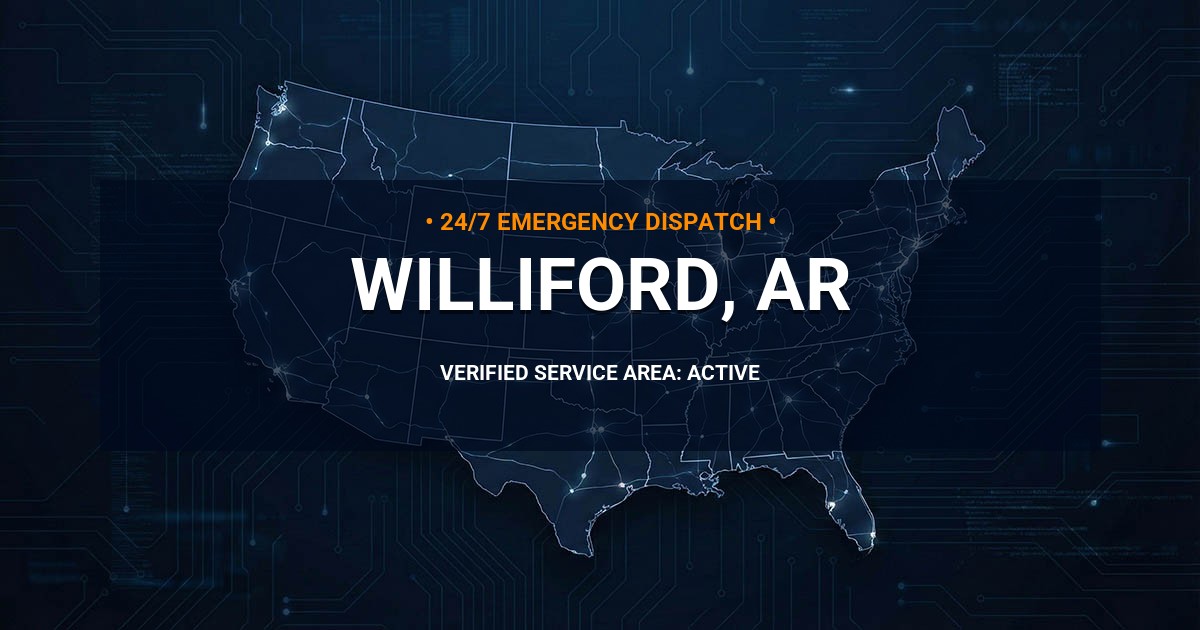 Emergency Plumbing Dispatch Map for Plumbing Services: Williford, AR