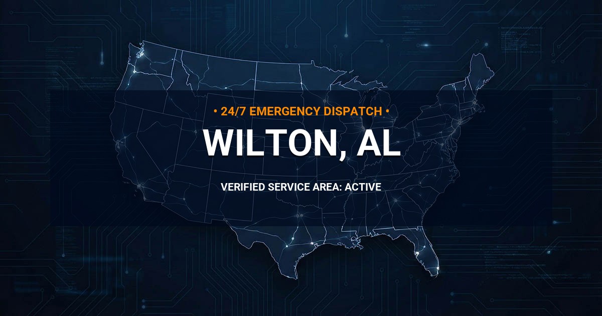 Emergency Plumbing Dispatch Map for Plumbing Services: Wilton, AL
