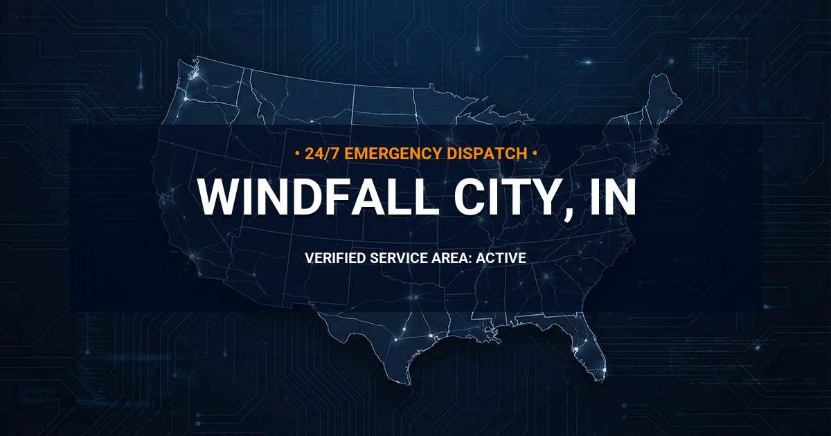 Emergency Plumbing Dispatch Map for Plumbing Services: Windfall City, IN