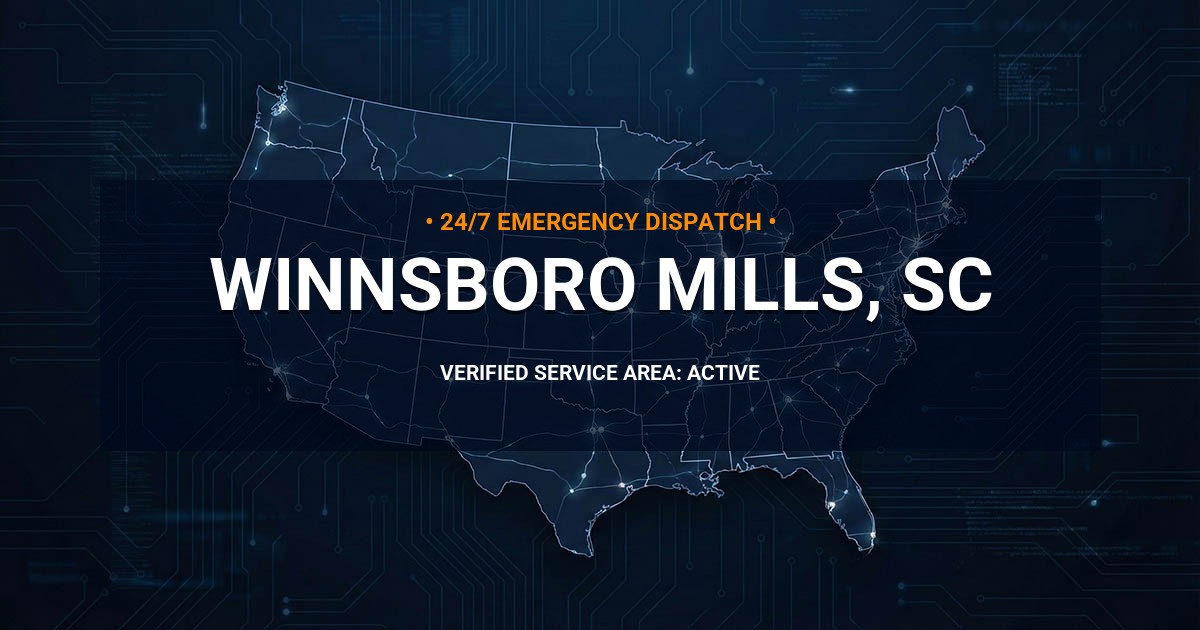 Emergency Plumbing Dispatch Map for Plumbing Services: Winnsboro Mills, SC