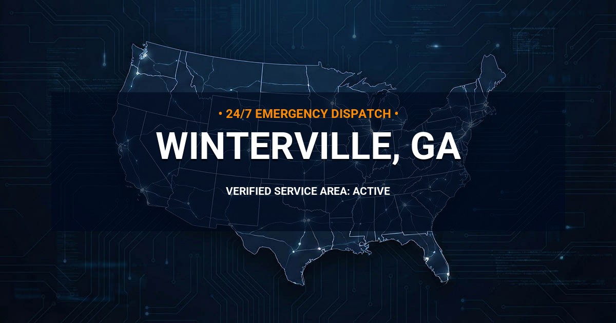 Emergency Plumbing Dispatch Map for Plumbing Services: Winterville, GA