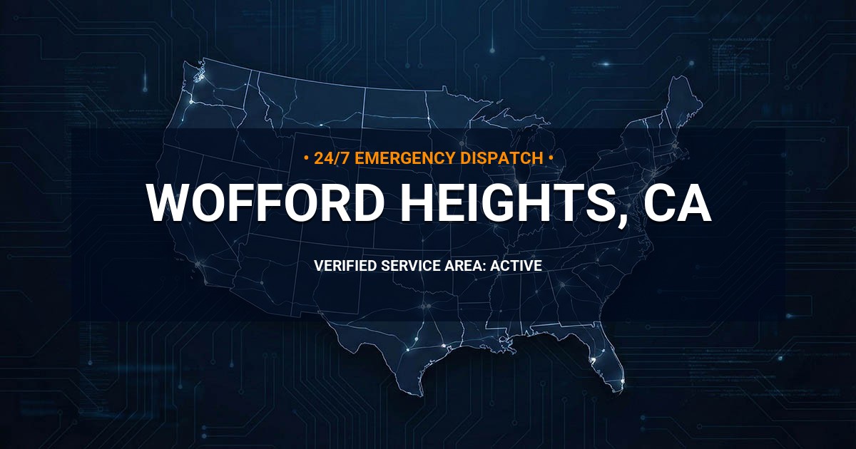 Emergency Plumbing Dispatch Map for Plumbing Services: Wofford Heights, CA